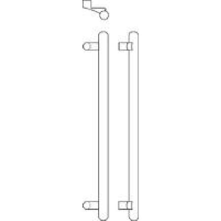 Rockwood RM33304832 48" Center to Center Offset Round End 1" Pull Bright Stainless Steel RM33304832